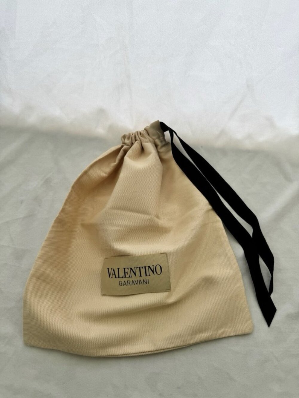 Valentino Dust Bag Storage Cover Drawstring Beige 14" x 12"